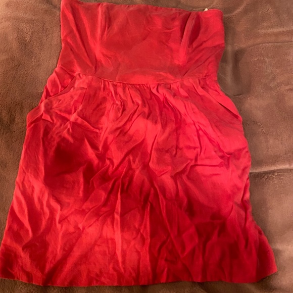 Red Mini Dress With Pockets Size 12 - Picture 6 of 6
